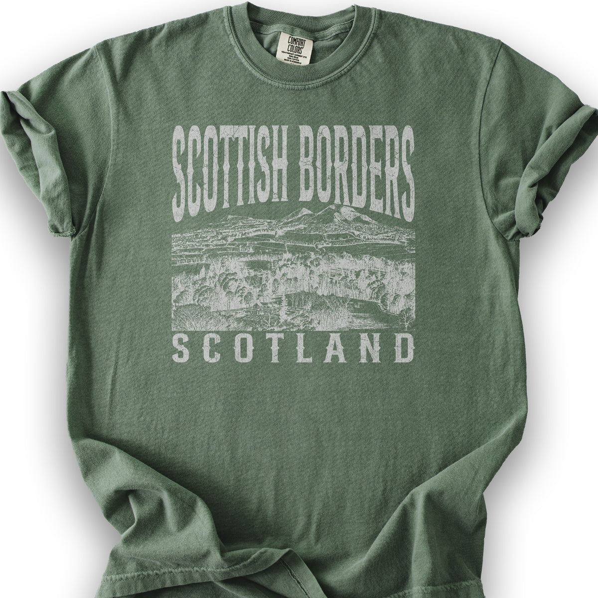 Scottish Borders Sketch T-Shirt - Moss