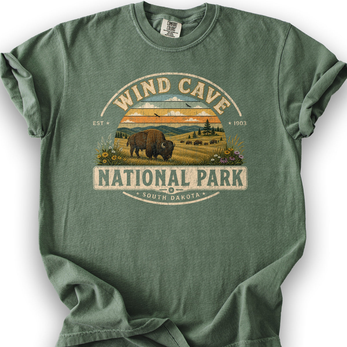 Wind Cave Medallion T-Shirt - Moss