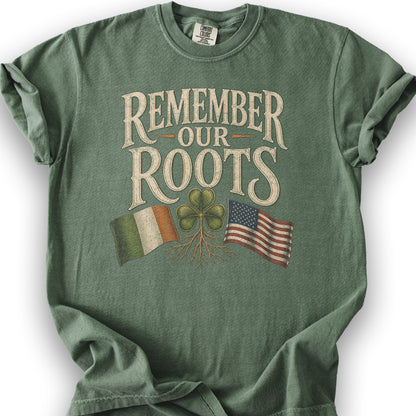 Remember Irish Roots T-Shirt - Moss