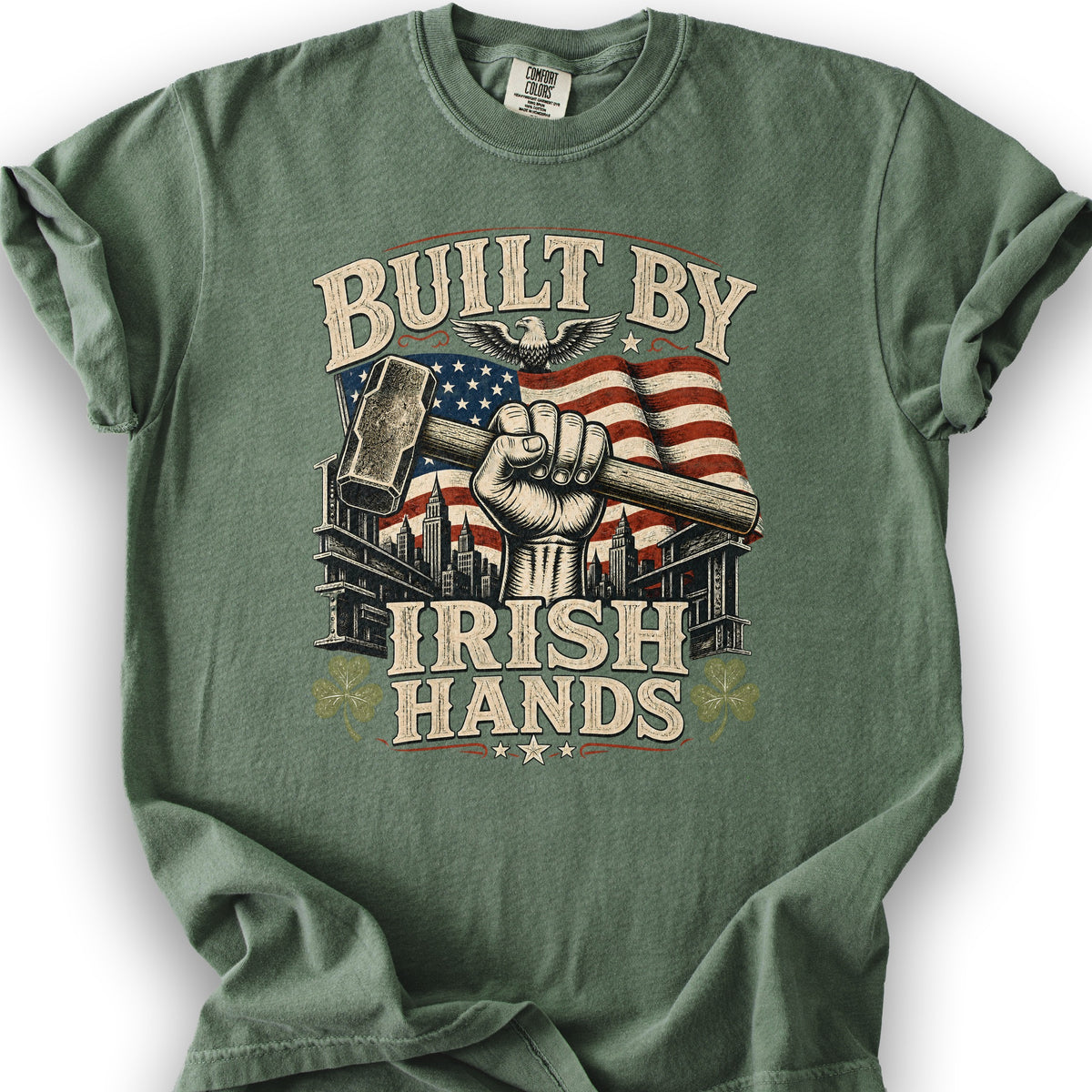 Bulit By Irish Hands T-Shirt - Moss