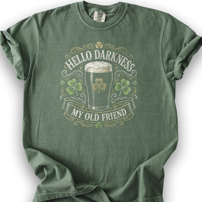 Darkness My Old Friend Irish T-Shirt - Moss
