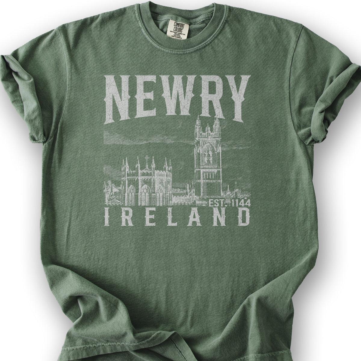 Newry Ireland Sketch T-Shirt - Moss