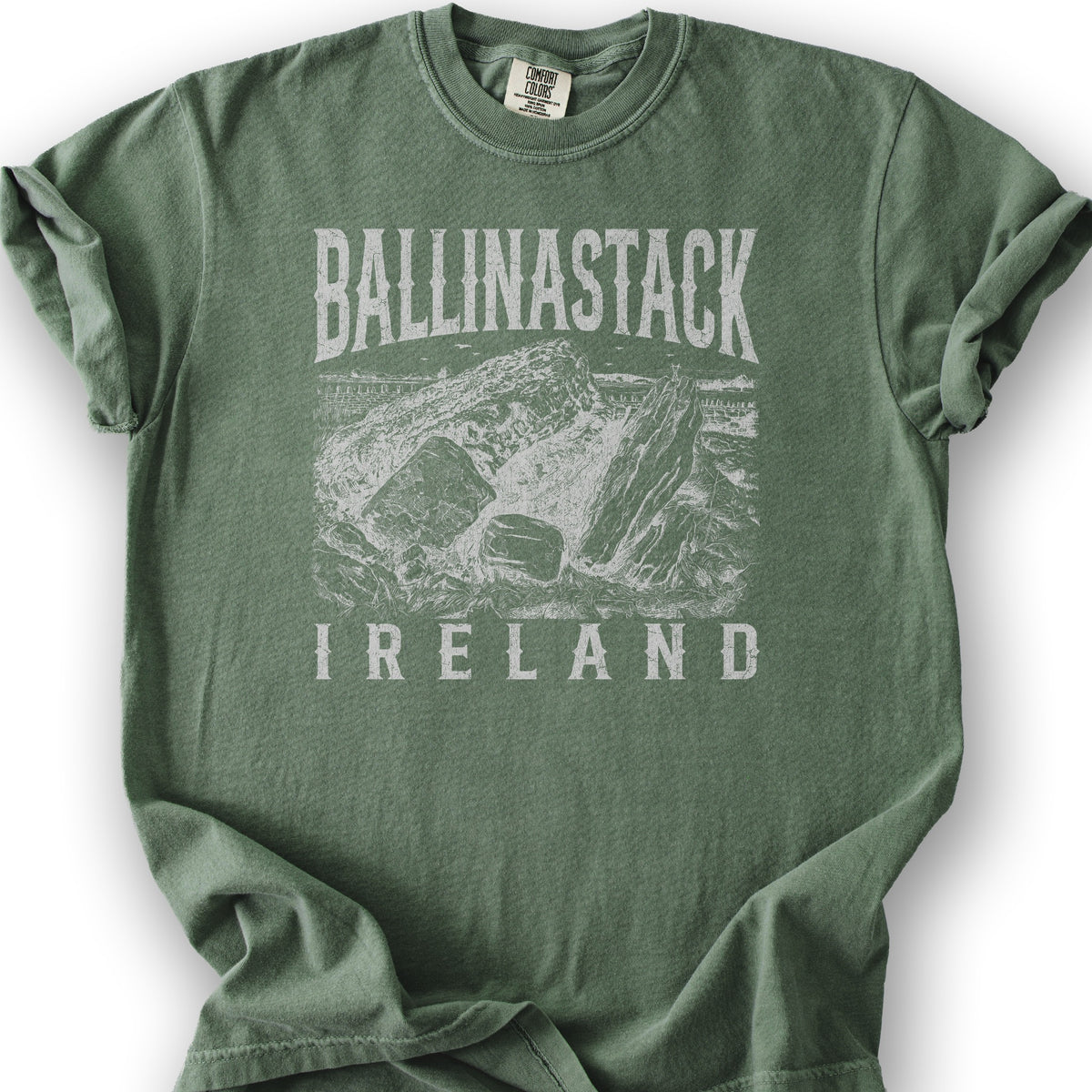 Ballinastack Ireland Sketch T-Shirt - Moss