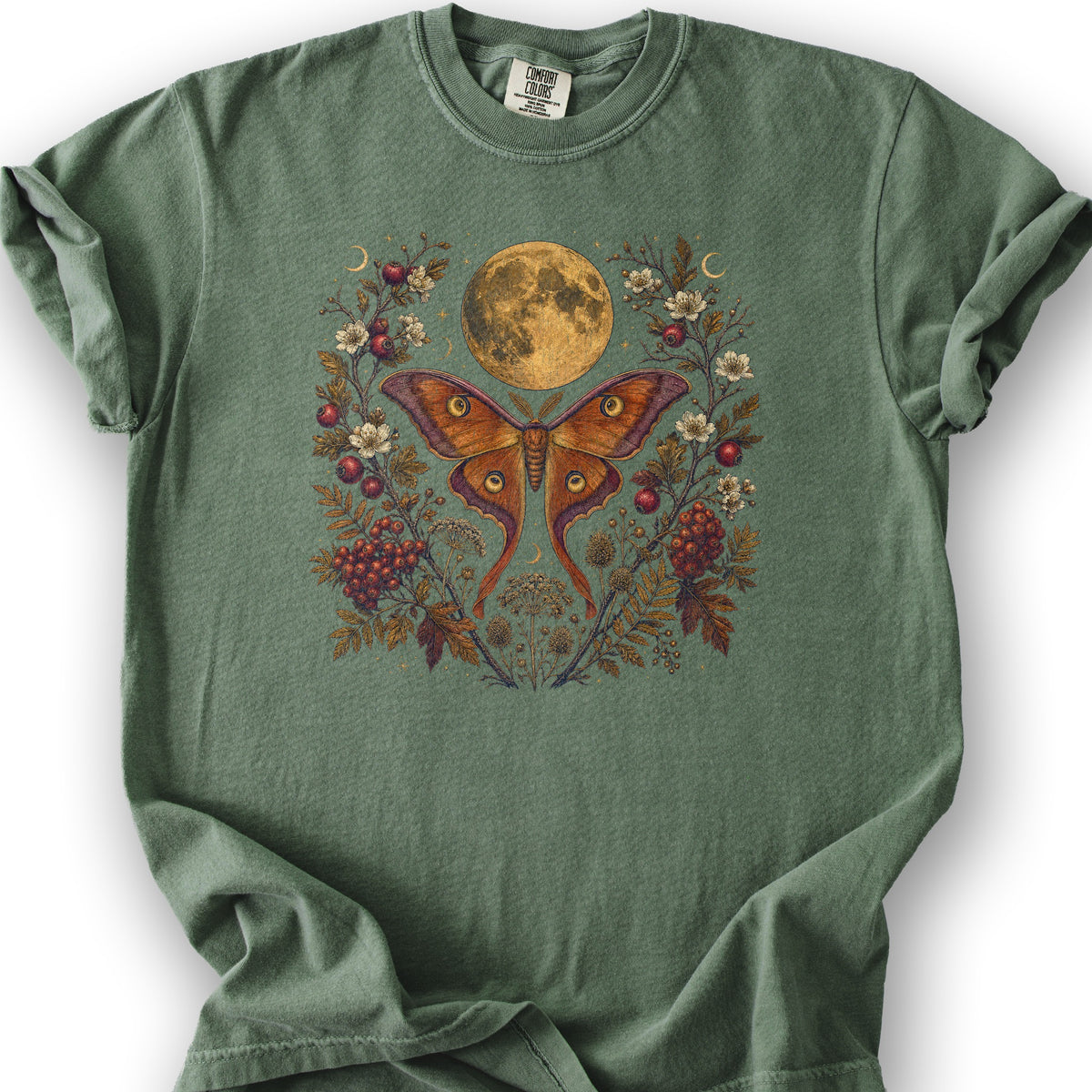 Harvest Moon Moth T-Shirt - Moss