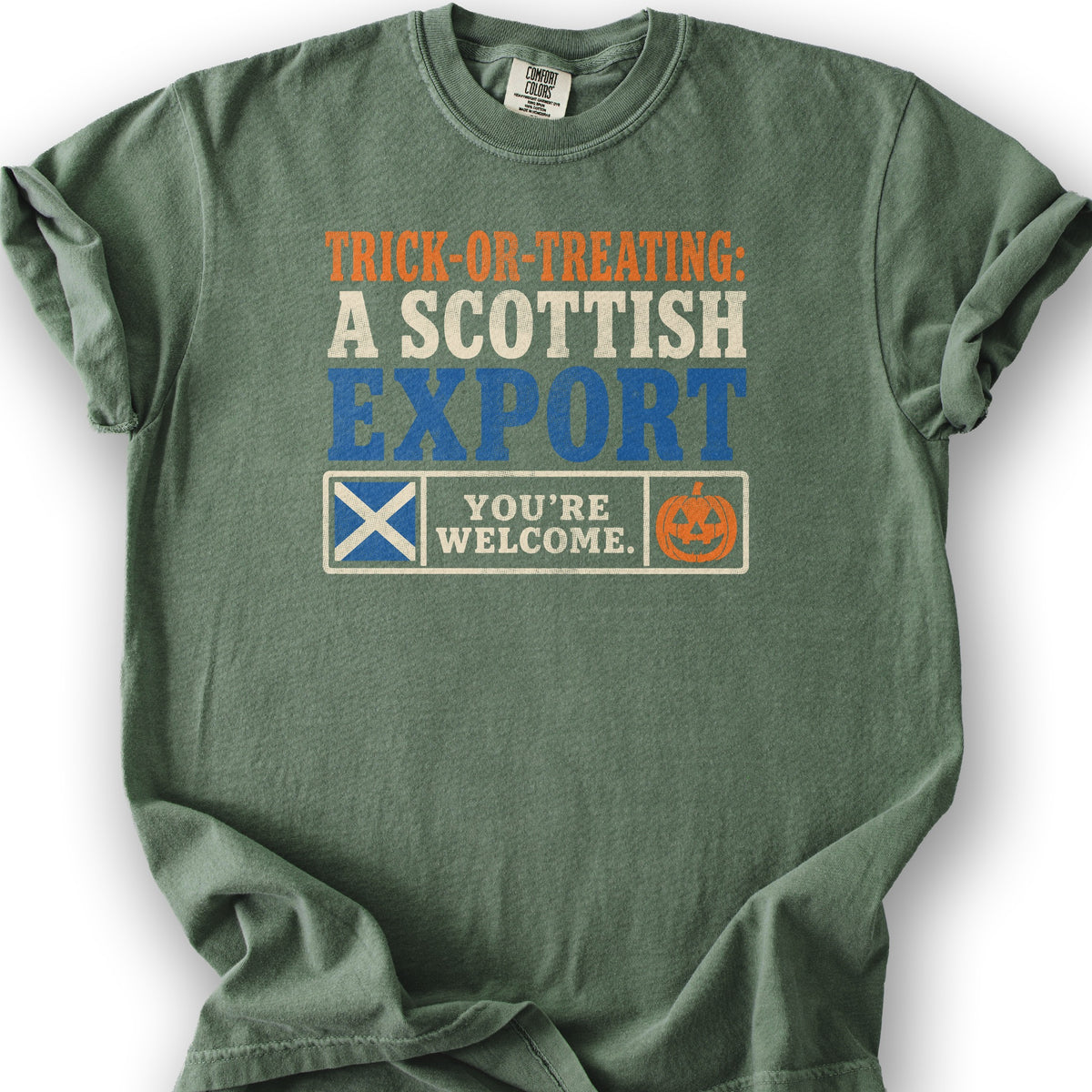Trick Or Treat Scottish T-Shirt - Moss
