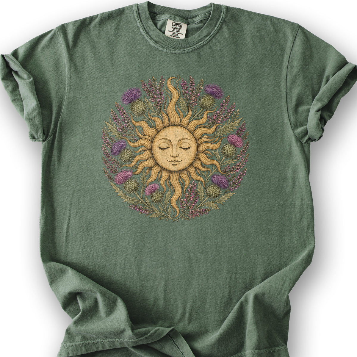 Thistle Celestial Sun T-Shirt - Moss