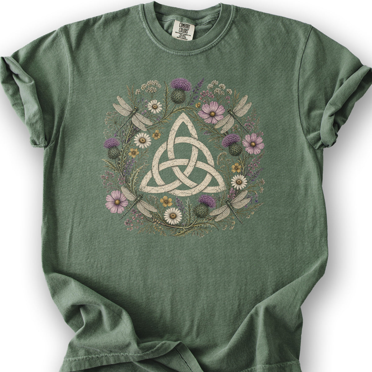 Trinity Knot Wreath T-Shirt - Moss