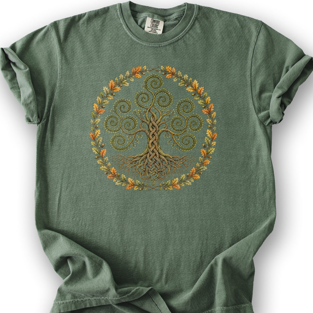 Triskele Tree Of Life T-Shirt - Moss
