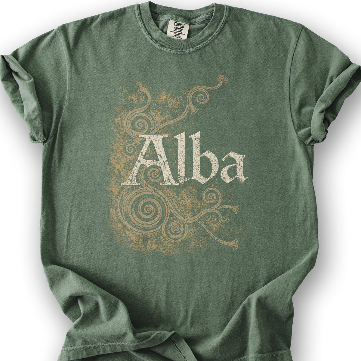 Alba Ancient Spirals T-Shirt - Moss
