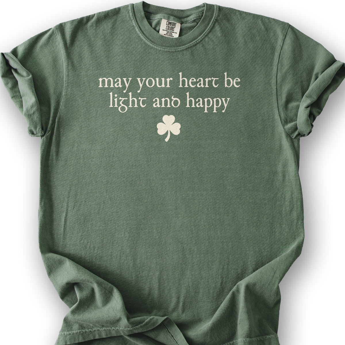 May Your Heart Be Light T-Shirt - Moss