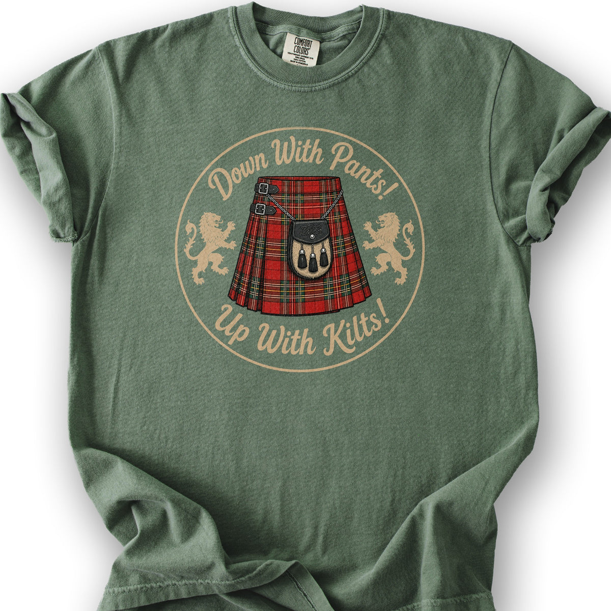 Up With Kilts T-Shirt - Moss