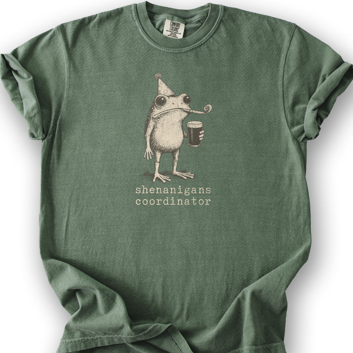 Shenanigans Coordinator Frog T-Shirt - Moss