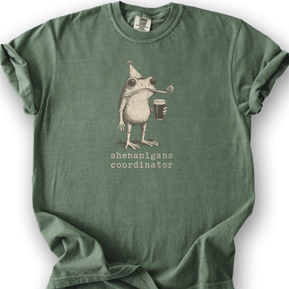 Shenanigans Coordinator Frog T-Shirt - Moss