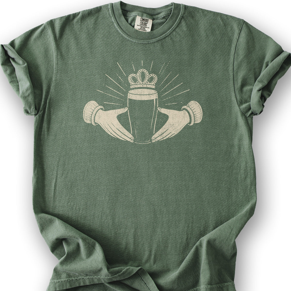 Claddagh Irish Beer T-Shirt - Moss
