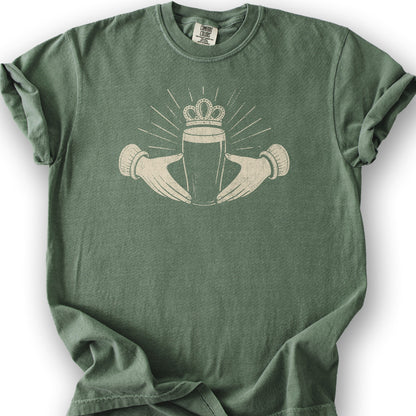 Claddagh Irish Beer T-Shirt - Moss