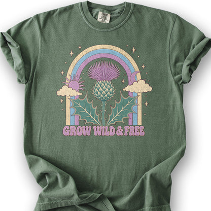 Wild & Free Thistle T-Shirt - Moss