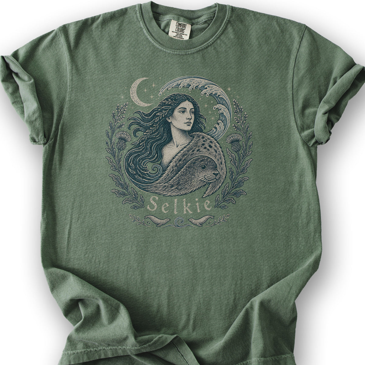 Moonlit Selkie T-Shirt - Moss
