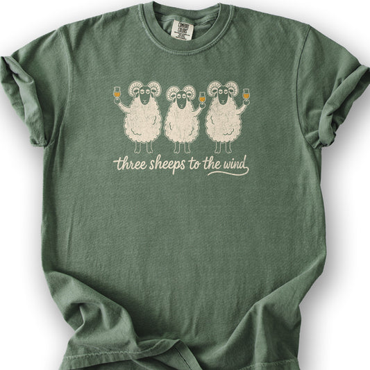 Three Sheeps T-Shirt - Moss