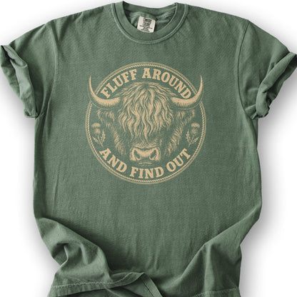 Fluff Around Coo T-Shirt - Moss