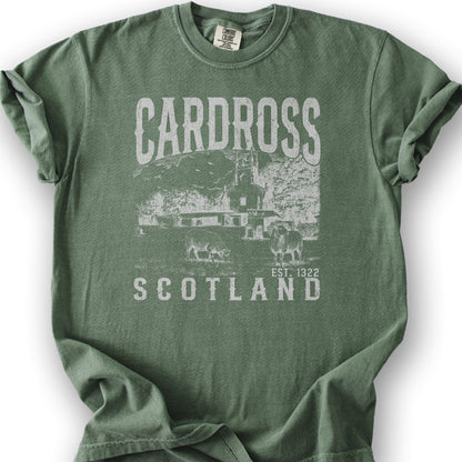Cardross Scotland Sketch T-Shirt - Moss