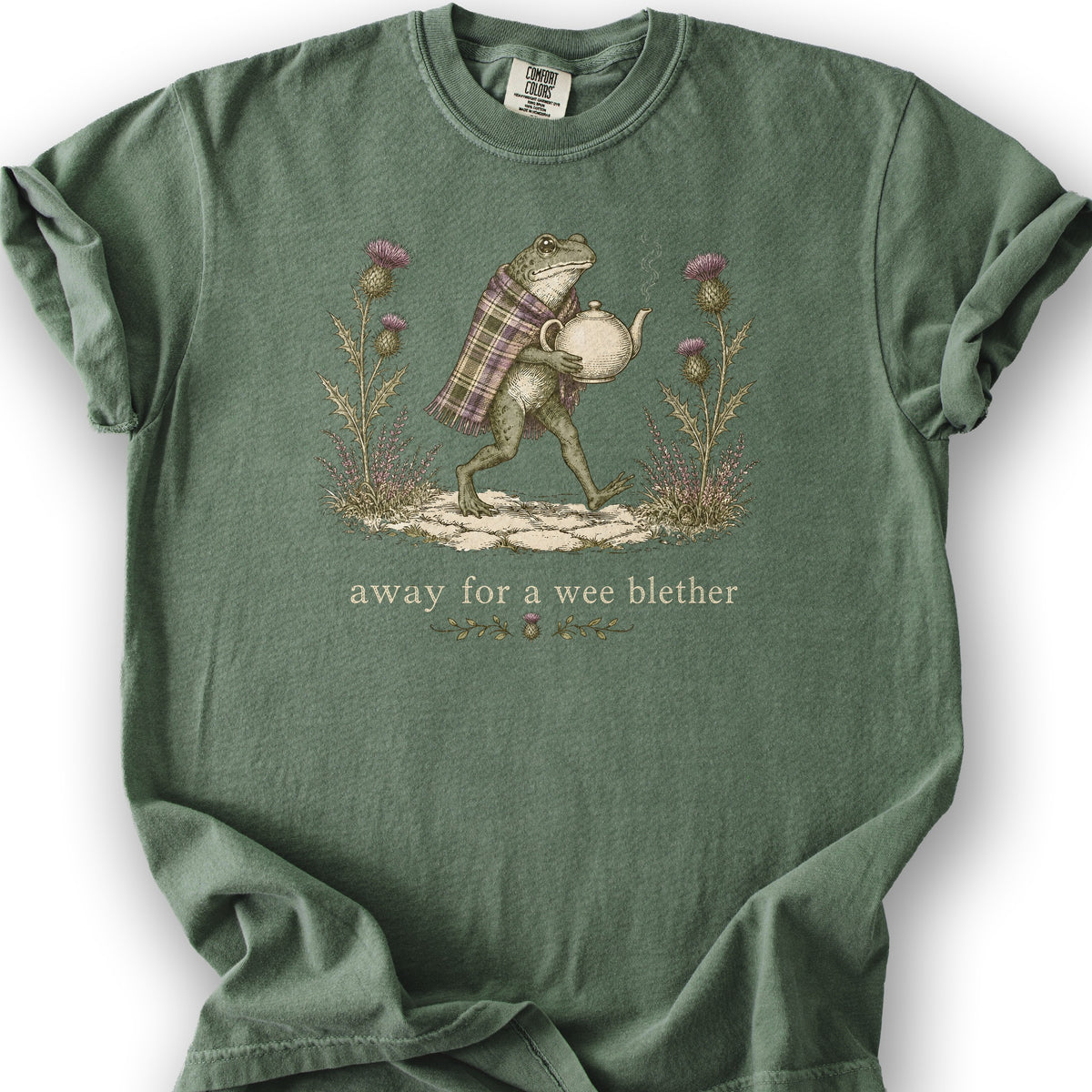 Wee Blether Frog T-Shirt - Moss
