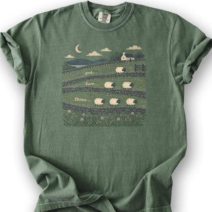 Ireland Sheep Count T-Shirt - Moss