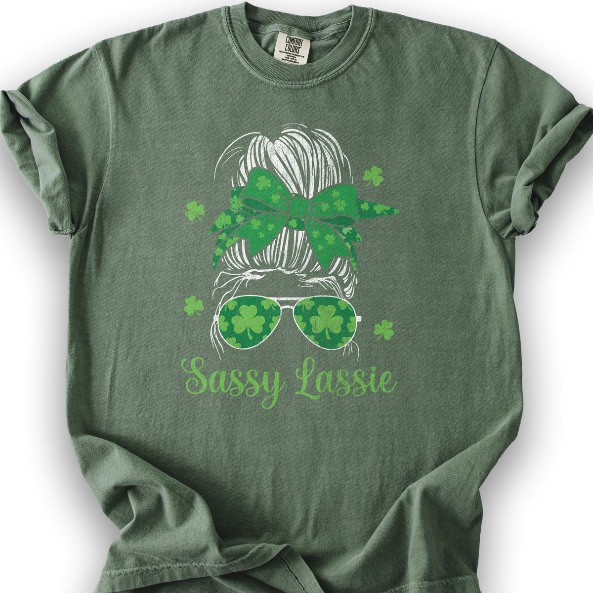 Irish Sassy Lassy T-Shirt - Moss