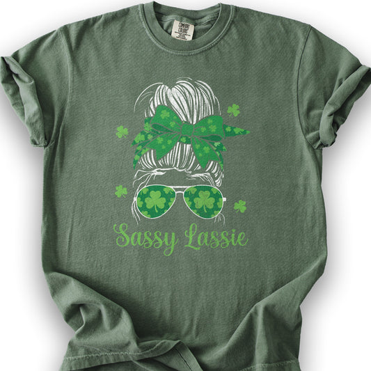 Irish Sassy Lassy T-Shirt - Moss