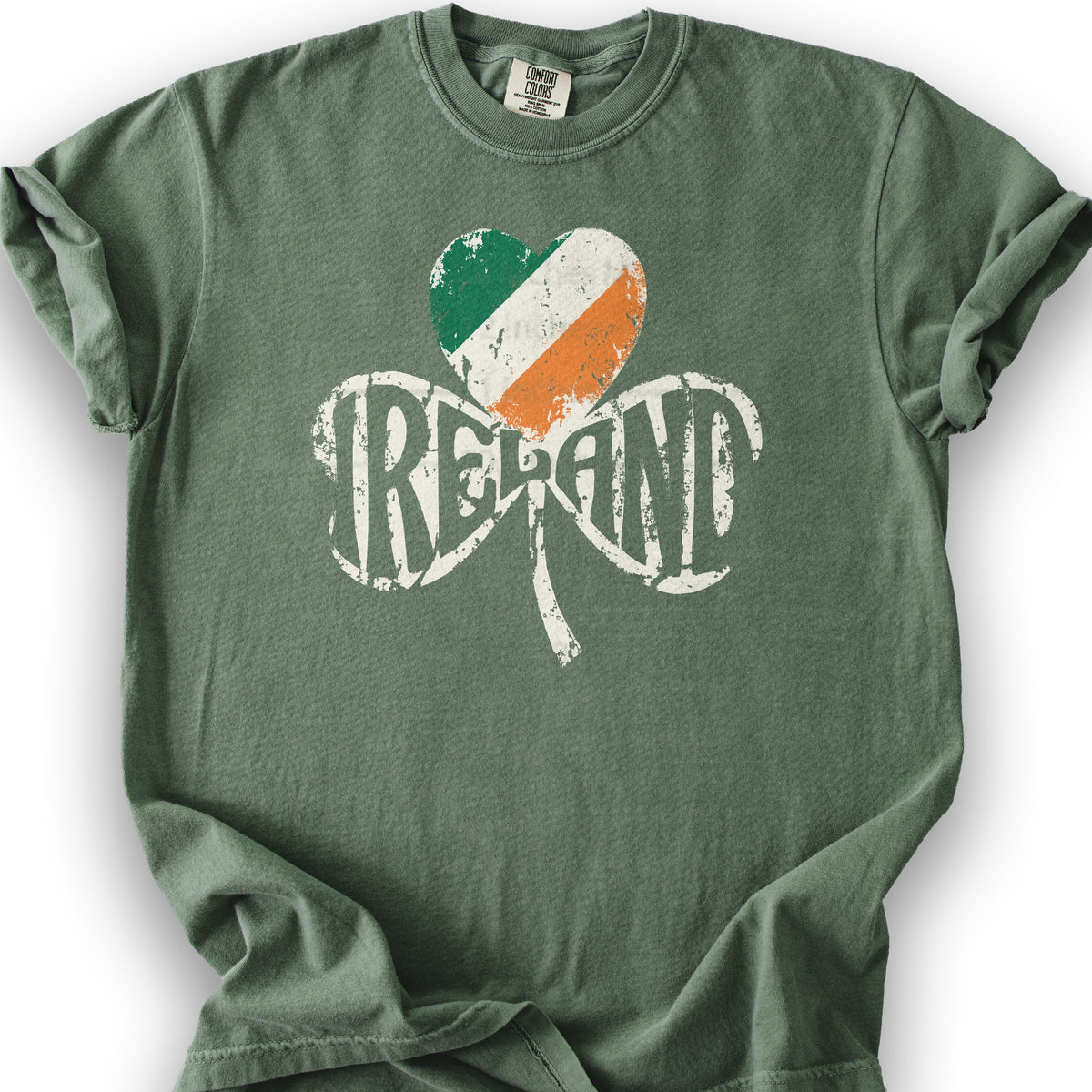 Ireland Shamrock Flag T-Shirt - Moss