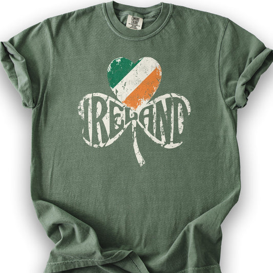 Ireland Shamrock Flag T-Shirt - Moss