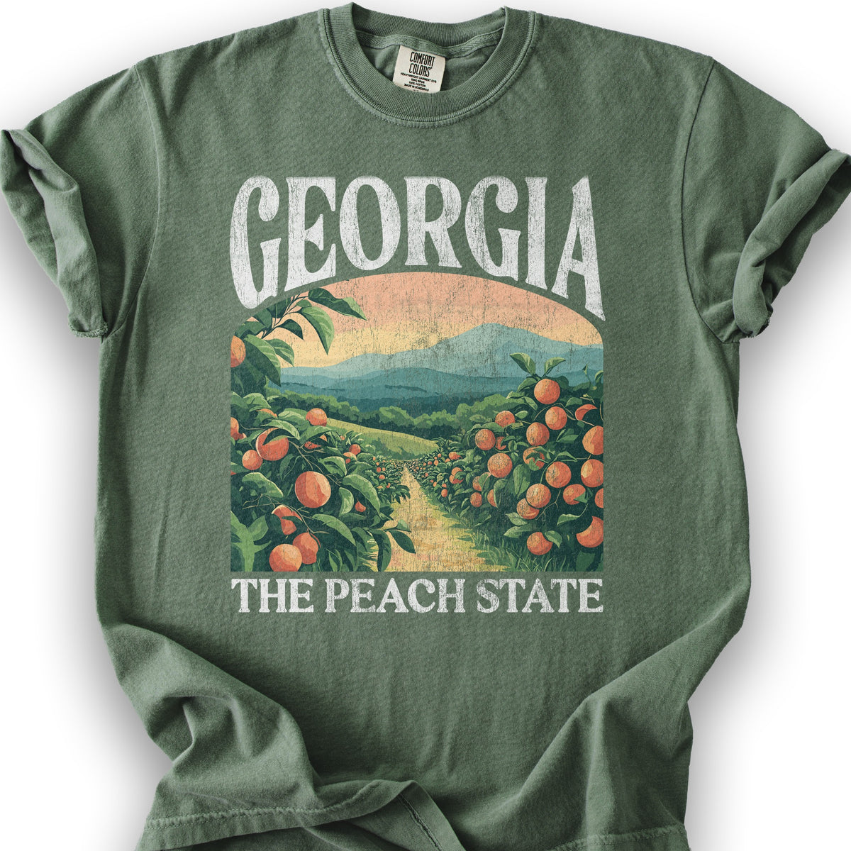 Georgia The Peach State "Big and Bold" T-Shirt - Moss