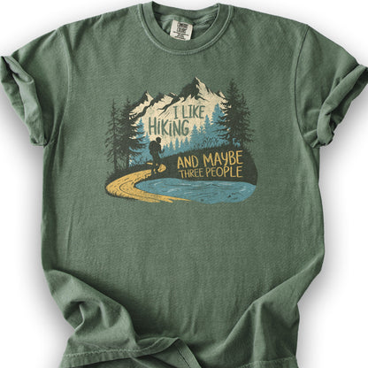 I Like Hiking and Maybe 3 People T-Shirt - Moss