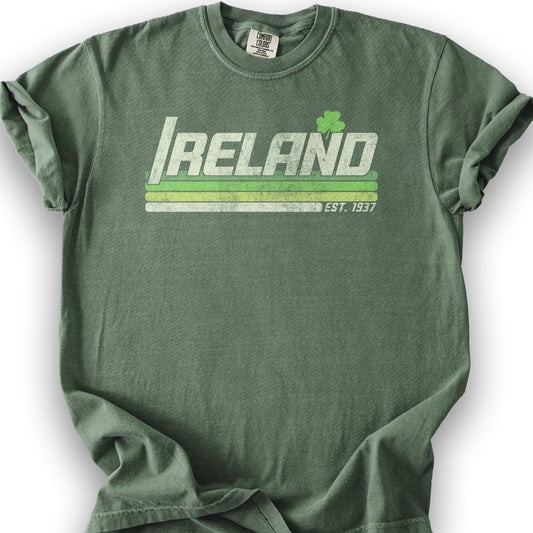 Ireland Retro Stripe T-Shirt - Moss