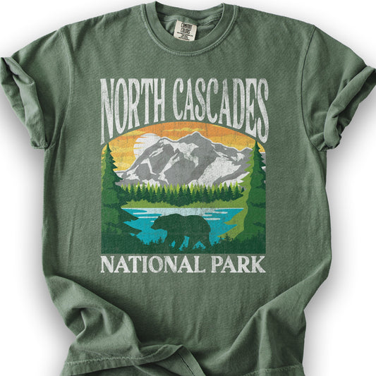 North Cascades National Park "Big and Bold" T-Shirt - Moss