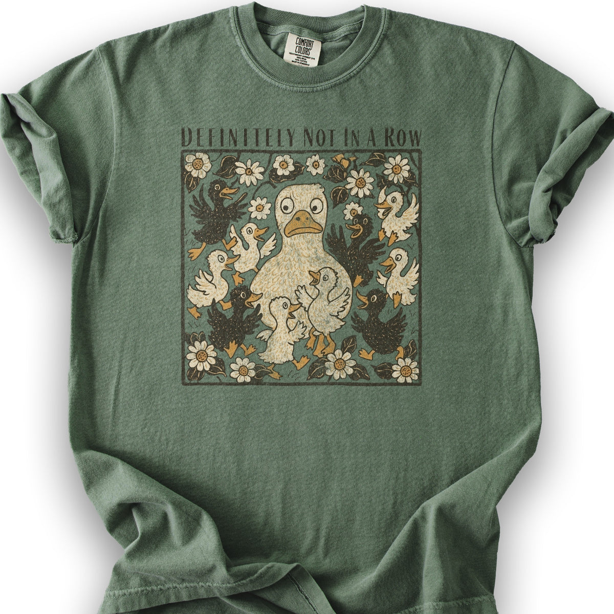 Ducks "Definitely Not in a Row" T-Shirt - Moss