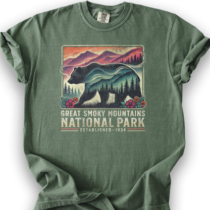 Great Smoky Mountains "Mountain Bear" T-Shirt - Moss