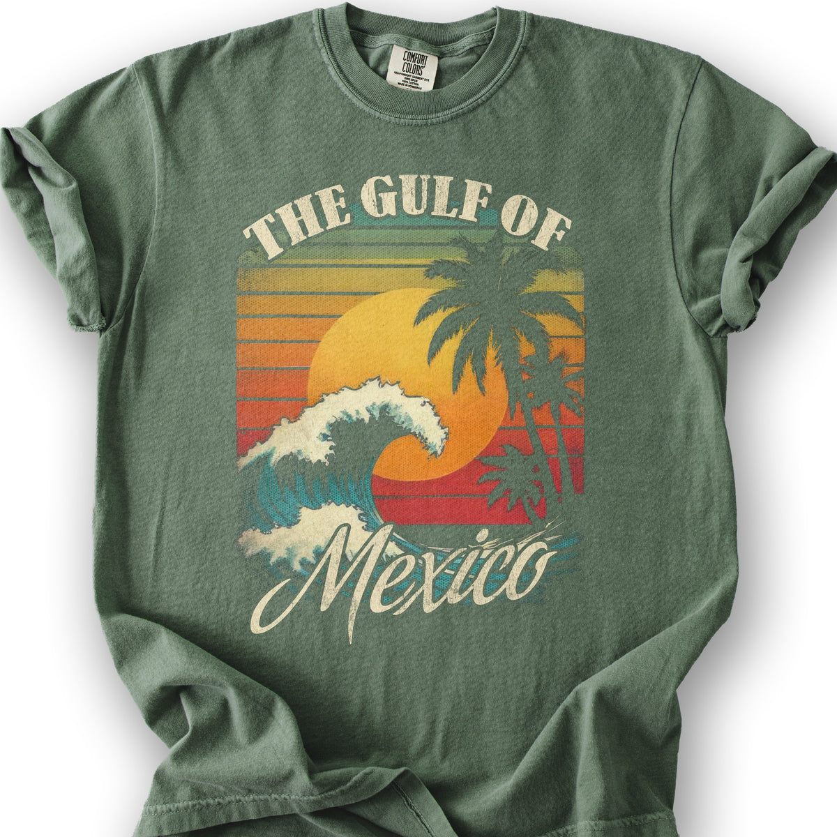 Gulf of Mexico "Retro Wave" T-Shirt - Moss