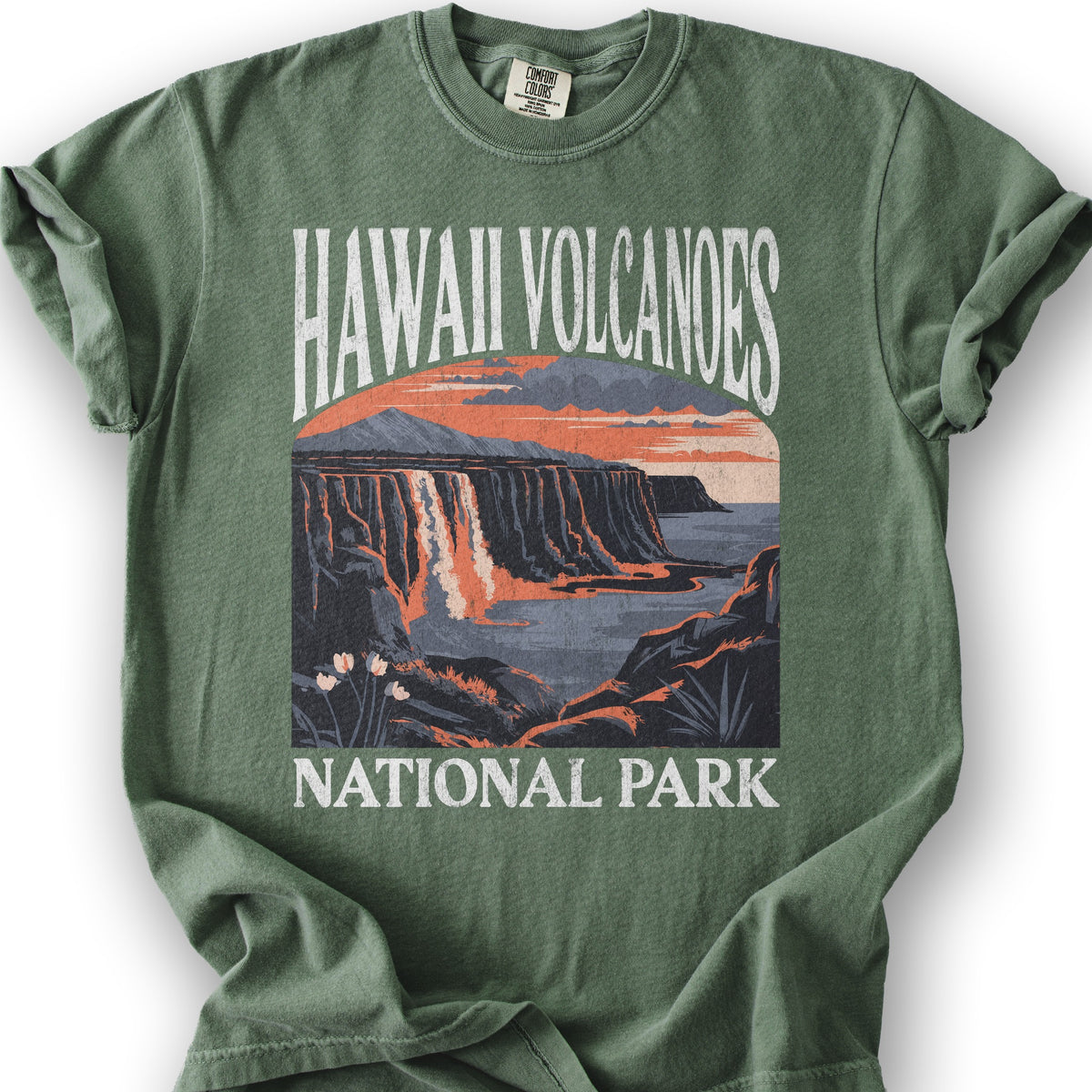Hawaii Volcanoes National Park "Big and Bold" T-Shirt - Moss