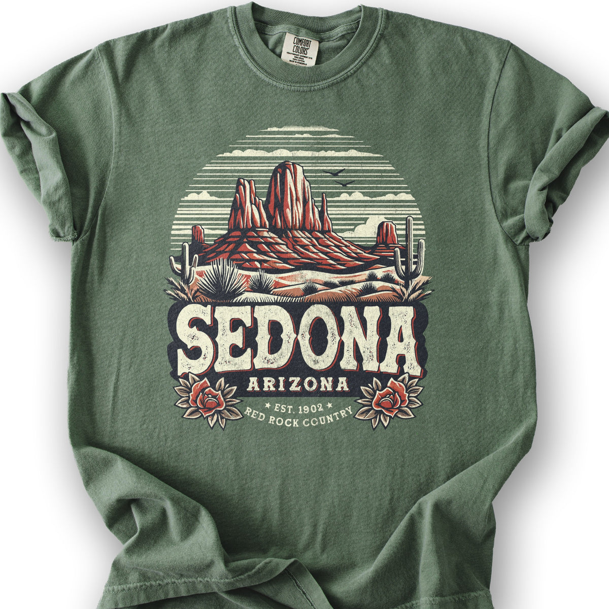 Sedona Arizona "Red Rock Country" T-Shirt - Moss