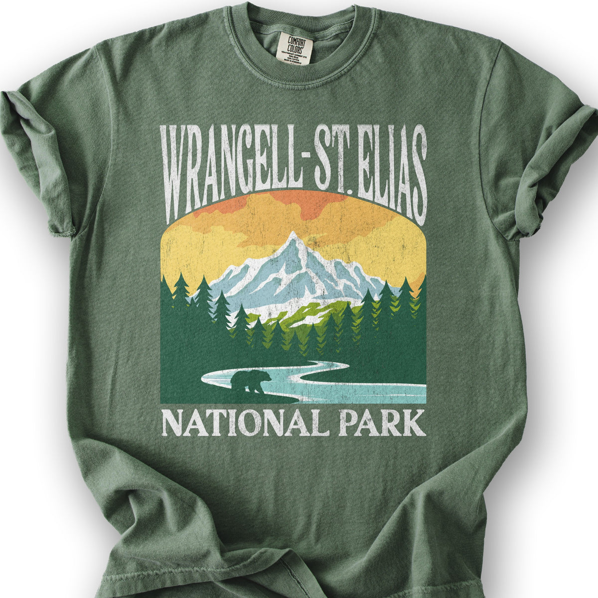 Wrangell St. Elias National Park "Big and Bold" T-Shirt - Moss