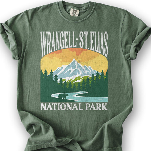 Wrangell St. Elias National Park "Big and Bold" T-Shirt - Moss
