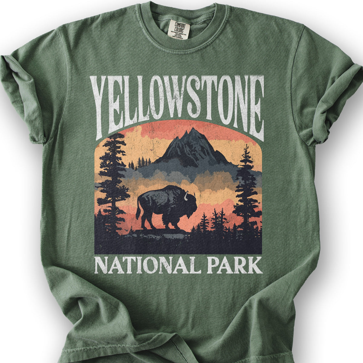 Yellowstone National Park "Big and Bold" T-Shirt - Moss