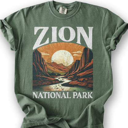 Zion National Park "Big and Bold" T-Shirt - Moss