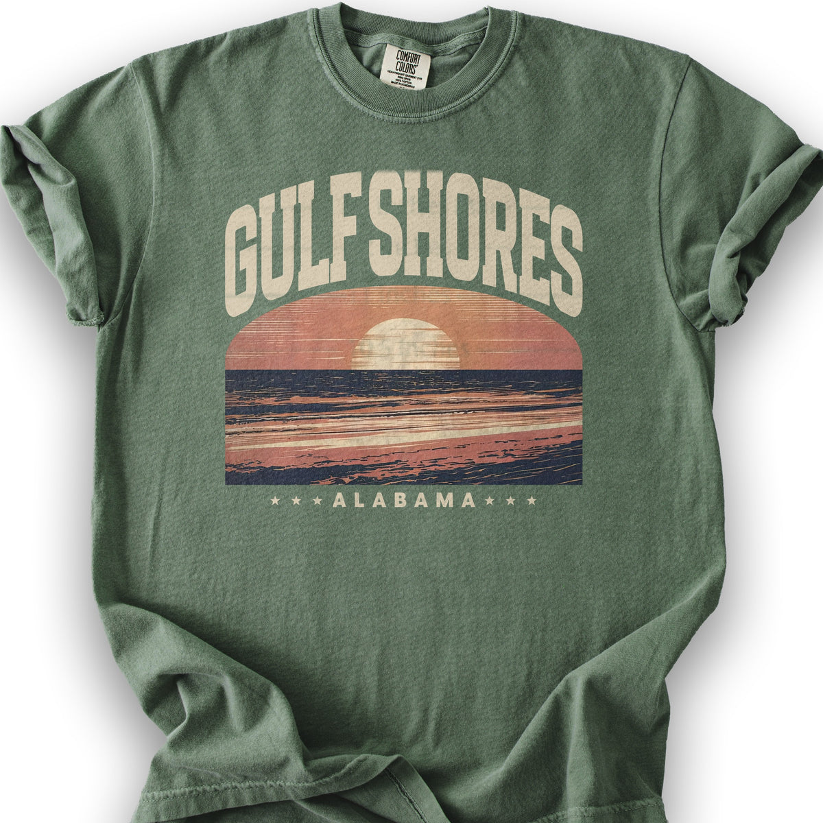 Gulf Shores Alabama "Varsity" Shirt - Moss