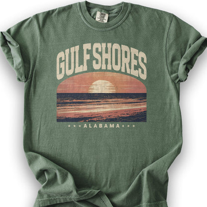 Gulf Shores Alabama "Varsity" Shirt - Moss