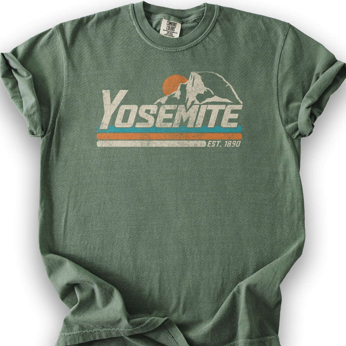 Yosemite Retro Stripe T-Shirt - Moss