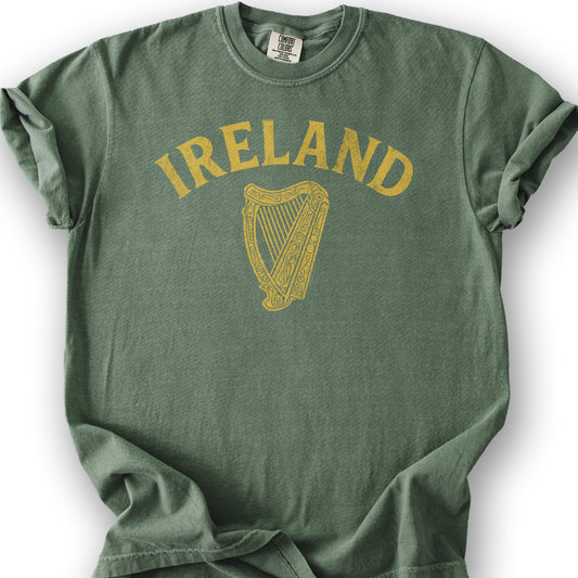 Ireland Vintage Harp T-Shirt - Moss