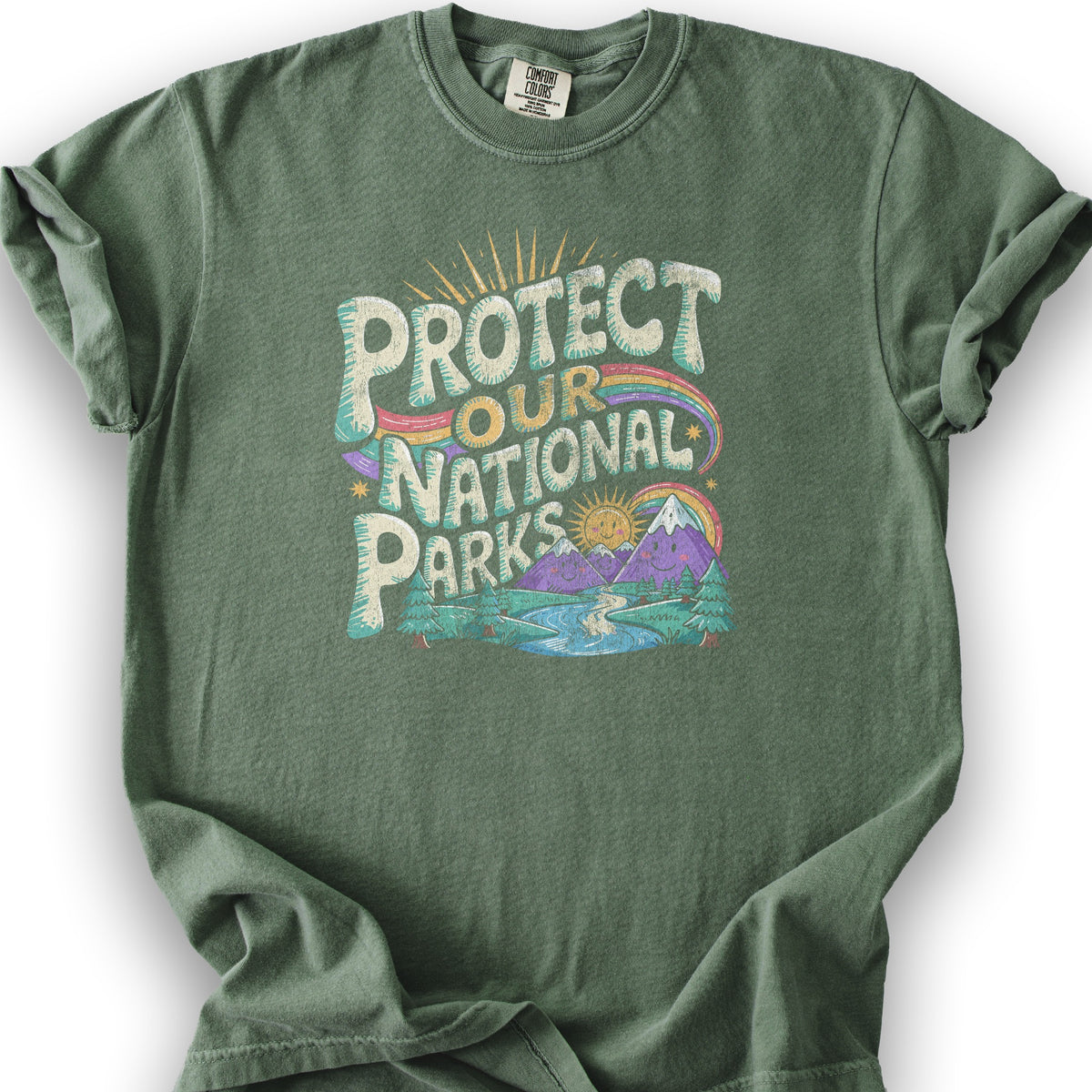 Protect Our Parks "Happy Hippie" T-Shirt - Moss