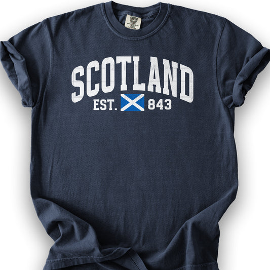 Scotland Varsity Flag T-Shirt - Navy