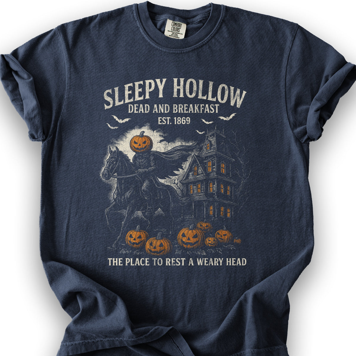 Sleepy Hollow Dead and Breakfast T-Shirt - Navy